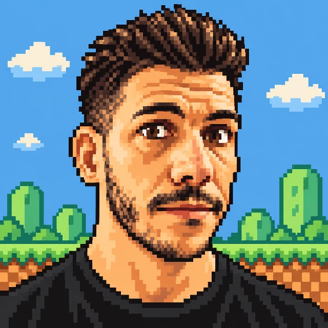 Retrato de Ariel en pixel art